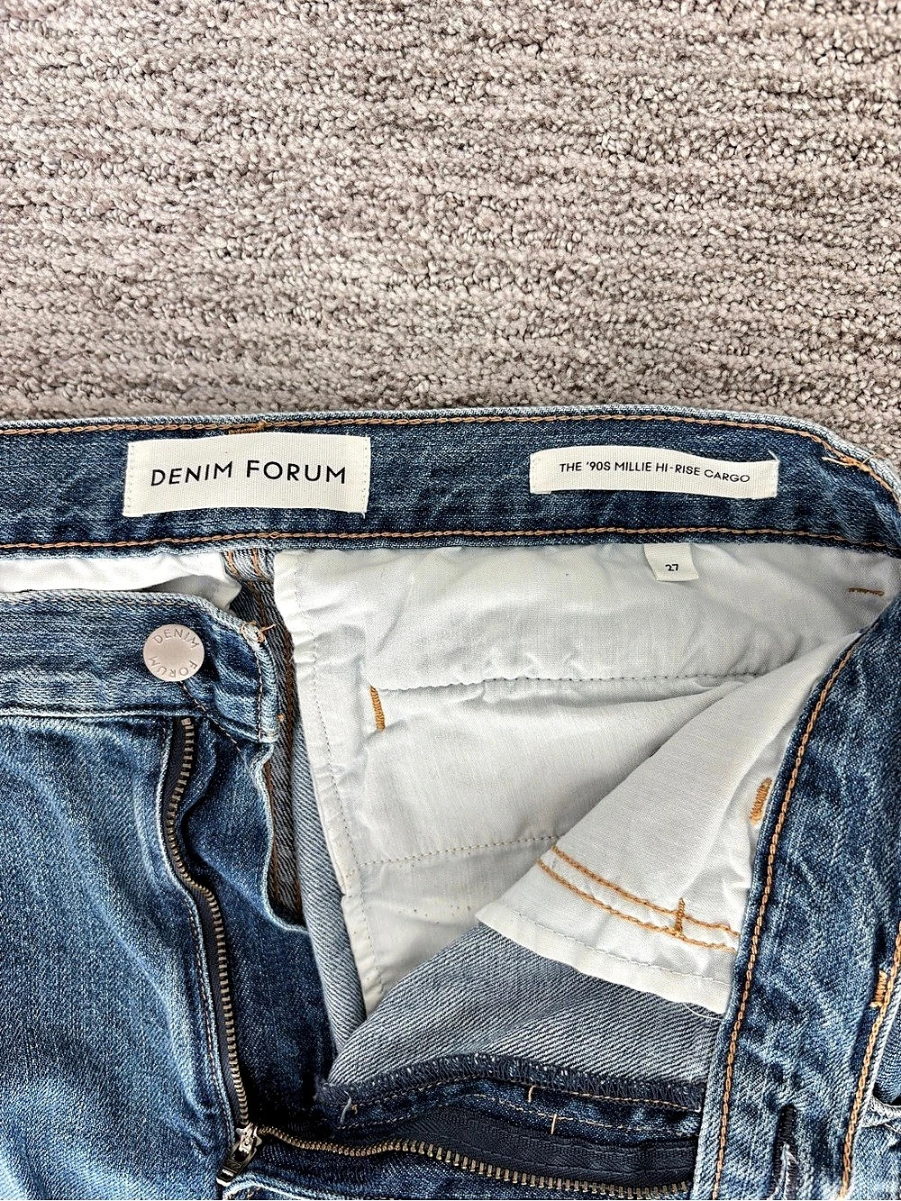 Denim Forum The '90s Millie Hi-Rise Cargo Jean Blue size 27 - Picture 3 of 3